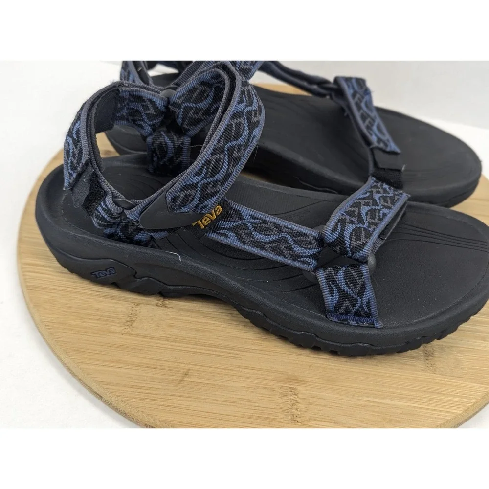 Teva Sport Sandals Mens 7 Black Blue Aztec Hurricane 4 Strappy Outdoor Hike